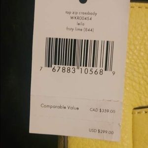 NWT KATE SPADE/TOP ZIP CROSSBODY/LEILA/FRSTY LIME